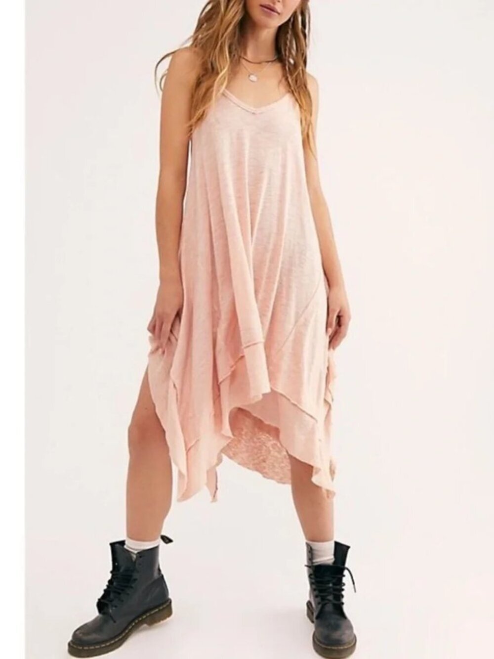 Free People We The Free Hibiscus Tunic Tank in Blush Pink